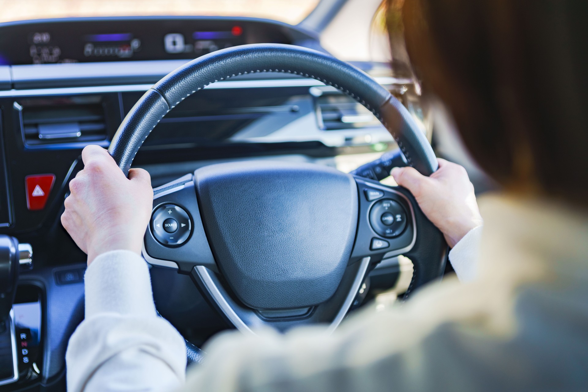 Japanese woman driving car safety